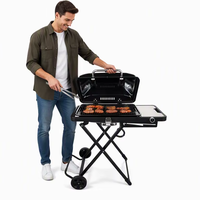 Barbecue portable en acier de style coréen moderne avec sécurité anti-flamme pour le camping et les barbecues en plein air