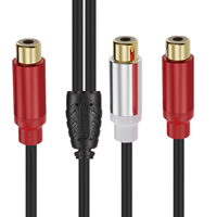 Ultra yumuşak Metal korumalı Altın kaplama Bakır çekirdekli Erkek Dişi RCA Ayırıcı Kablo1'den 2'ye Araç Amplifikatörleri için Ses Adaptörü Ev