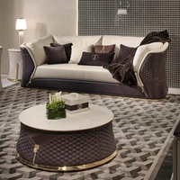 Design italien moderne et luxueux ensemble de meubles pour salon et lounge en cuir royal