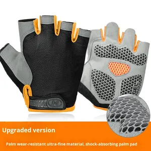 Guantes de Ciclismo de Medio Dedo con Diseño de Pluma de Gallina para Hombre y Mujer, para Montañismo, Fitness, Yoga, Conducción, Antideslizantes y con Absorción de Impactos - Product Image 2