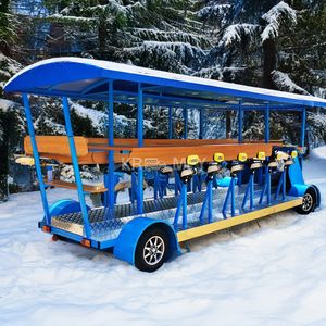 Vélo tandem électrique au design tendance pour les soirées en pub, bar mobile pour servir de la bière et des glaces, chariot de restauration - Product Image 4