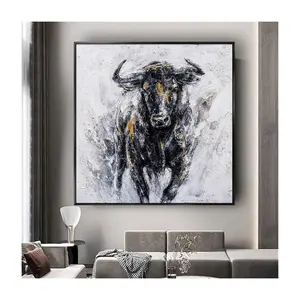 dropshipping Custom Thick pigme Cattle horses and other animals Pure Hand-painted Wall Art Oil Painting On Canvas