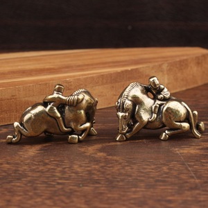 Figura de caballo de latón con jinete, 2 piezas, decoración de mesa, escultura de animal del zodíaco chino - Product Image 2