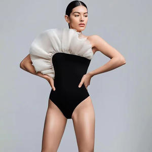 2024 Nieuwe 3d Bloem Één Schouder Eendelig Badpak Voor Vrouwen Badkleding Met Rok Badpak Monokini Strand Bodysuit Strandkleding - Product Image 5