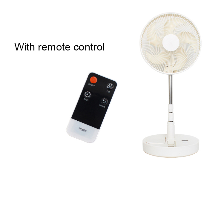 12 Inch 5 Blades Oscillate Retractable Stand Fan 12V Remote Retractable Table Fan 12 Inch  Portable Folding Retractable Fan