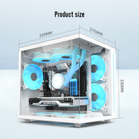 Boîtier de jeu pour ordinateur de bureau RVB Boîtier pour PC ATX avec ventilateur CPU vertical Dissipation de la chaleur Boîtier E-Sports
