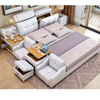 Nouvellement conçu mobile multifonctionnel King Smart Deluxe lit chambre ensemble meubles moderne en cuir lit pour enfants