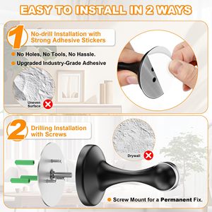Fermaporta Magnetico in Acciaio Inox Senza Foratura, <span class=keywords><strong>Ammortizzatore</strong></span> <span class=keywords><strong>per</strong></span> Montaggio a Parete o Pavimento - Product Image 3