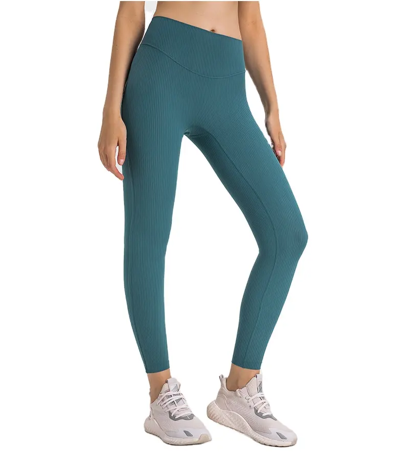 Mulheres Cintura Alta Nu Sentimento Compressiom Soft Training Workout Leggings Luxo Tecido Elástico Elástico Yoga Sports Pant