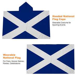 Cape avec capuche drapeau écossais 3x5 pieds Saltire d'Écosse pour la célébration de la Saint-Andréa et les supporters - Product Image 2