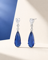 Boucles d'oreilles pendantes élégantes en argent sterling 925 vermeil et zircon coloré en forme de goutte d'eau pour femme, bijoux raffinés