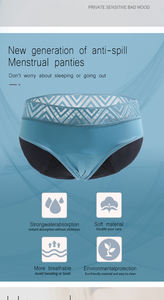 Culottes menstruelles taille haute pour femmes, 4 couches, colorées, en bambou, du fabricant - Product Image 4