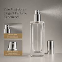 Flacon de parfum en verre personnalisé avec étiquette privée, 30 ml avec boîte, flacon de parfum carré de 50 ml, flacon de parfum vide, 100 ml de luxe avec boîte