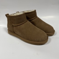 Sepatu Bot Mini Wanita Bahan Suede Kulit Sapi Lapisan Bulu Domba Sol Dalam Bulu Domba Sol EVA Tahan Air Sepatu Bot Musim Dingin Grosir OEM