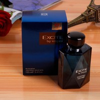 Eau de Parfum Authentique VEYES pour Homme Excite 100ml Bleu Noir Parfum Longue Durée Accord Léger et Séduisant Flacon Facetté Foncé