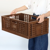 Caisse de rangement pliable en maille ventilée réutilisable, conteneurs en plastique pliables, 100% PP vierge, empilables pour l'agriculture, les fruits