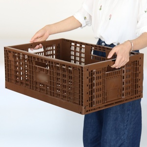 Tái sử dụng thông gió lưới lưu trữ gấp Thùng nhựa có thể gập lại thiết kế cho nông nghiệp trái cây cho siêu thị - Product Image 2