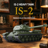 Blocs de construction du char lourd soviétique IS-2, 1485 pièces, kit de modèle de véhicule blindé militaire, char d'armée historique, jouet de collection