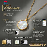 Collier NFC programmable personnalisé, bijoux en acier inoxydable plaqué or de luxe avec puce NFC