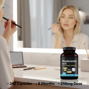 อาหารเสริมไฮยาลูรอน 240 แคปซูล ผสมไบโอติน 5000 ไมโครกรัม วิตามินซี 25 มิลลิกรัม 3 in 1 บำรุงผิว ข้อต่อ ช่วยให้ผมและดวงตาแข็งแรง - Product Image 3
