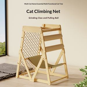 Structure d'escalade en bois massif pour chat, nouvelle griffoire auto-escaladante, filet à griffer, jouet pour chat - Product Image 3