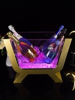 Présentoir à vin seau à glace lumineux en plastique grand cadre de vin de glace seau à led seau à bière lumineux bar pour boîte de nuit