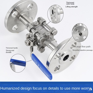 Thép không gỉ Hướng dẫn sử dụng đường ống áp lực cao van DN25 PTFE Oudian Q41F-16P ba mảnh mặt bích bóng van chuyển đổi nước 304316 - Product Image 2