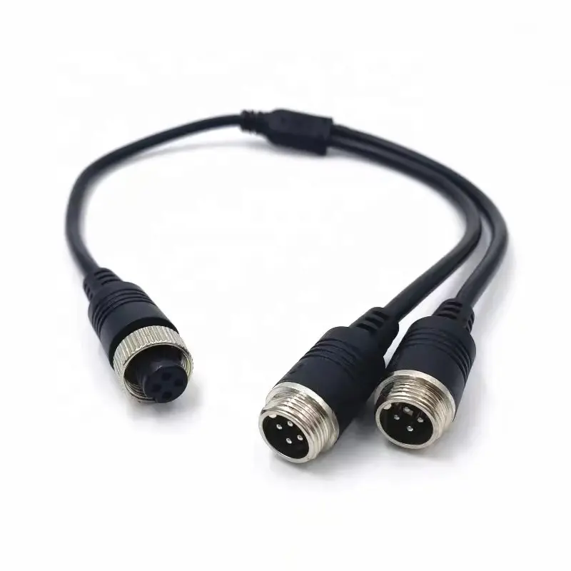 Hình Chữ Y Một Trong Hai Xe Hàng Không M12 4-Pin Kết Nối Nam Cho Nữ Cho Xe Tải Trailer Xe Buýt Xe Sao Lưu Máy Ảnh Cáp 1M Để 20M