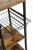 Porte-manteau vintage banc à chaussures, étagère de rangement pour entrée d'arbre de hall, cadre métallique de meubles d'accent d'aspect bois, conception 3 en 1, Easy Asse