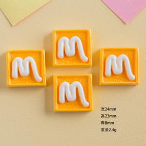 Vente en gros d'omelettes à pain personnalisées, pendentifs plats miniatures en résine pour la fabrication de bijoux - Product Image 3