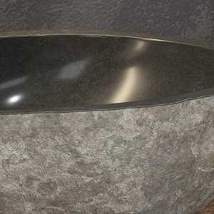 Litos-River4 Lavabo de Piedra de Río Gris Kamalu para Encimera, 40-45 cm - Product Image 3