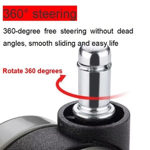 Ruedas Giratorias Silenciosas de PU Negro de 2.5 Pulgadas para Silla de Juego, Mesa de Oficina, Mueble para TV, Estante de Almacenamiento, Muebles Escolares - Product Image 5