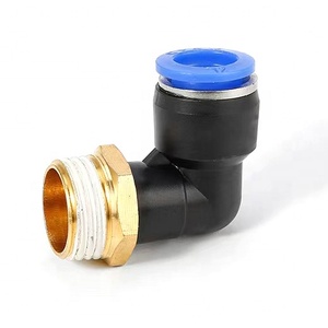Conector Neumático Tipo <span class=keywords><strong>L</strong></span> de Empuje Rápido, Rosca BSP/NPT de 1/8, 1/4, 3/8, 1/2, Codo de 5/16 Pulgadas para Tubo de PU, Conector de Manguera de Aire, Junta de Tubería de 90 Grados - Product Image 2