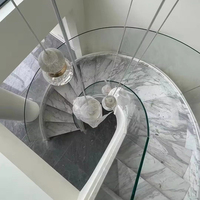 Escalier Circulaire Moderne de Style Australien, Design Hélicoïdal avec Marches en Marbre pour Appartement Intérieur