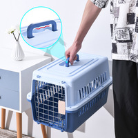 Livraison rapide compagnie aérienne approuvé Portable en plastique grand chenil de voyage aérien Pet chien chat transporteur caisse Cage sur roues à vendre