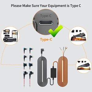 ชุดอุปกรณ์ต่อสาย USB C สำหรับกล้องติดรถยนต์แบบกระจกมองหลัง พร้อมจอแสดงผลขณะจอดรถ และหัวต่อหลายขนาด - Product Image 4