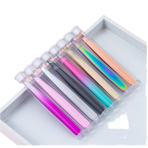 Straight Angled Stainless Steel Eyebrow Tweezers 96mm Hair Removal Clip Beauty Tool for Brow Grooming - Product Image 3