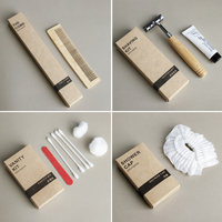 Kit de brosses à dents en bambou biodégradable personnalisé, kit dentaire, peigne, kit d'articles de toilette secs pour chambre d'hôtel 5 étoiles