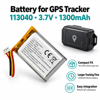 Batterie polymère au lithium rechargeable 3,7 V 1300 mAh avec BMS pour traceur GPS
