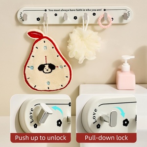 Custom Logo/Color <b>Suction</b> Cup <b>Hook</b> Plastic Rubber Band Hand Towel Bathroom <b>Hooks</b> No-Drill Clothing Organizer Storage Rack - Product Image 2