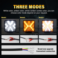 Nouveauté : Phare LED 4 pouces 48W 12V, 3 modes de couleur (blanc, ambre), kit de rétrofit/amélioration pour tout-terrain, VTT, camion, SUV, bateau