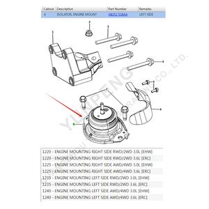 68252518AA Nuovo Supporto Motore Isolatore 3.0/3.6L per Dodge Jeep Grand Cherokee 11-24 Parti 68110950AC 52124671AD Altri Componenti Motore - Product Image 2