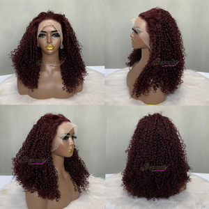 Vente en gros 100 perruque de cheveux humains naturels, avant de dentelle perruques de cheveux humains naturels super doublement étirés, les femmes noires utilisent la perruque <span class=keywords><strong>Pixie</strong></span> Curls - Product Image 3