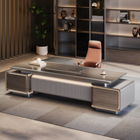 Bureau de direction moderne et minimaliste, style luxe haut de gamme, grand bureau modulaire en MDF, combinaison de meubles de bureau