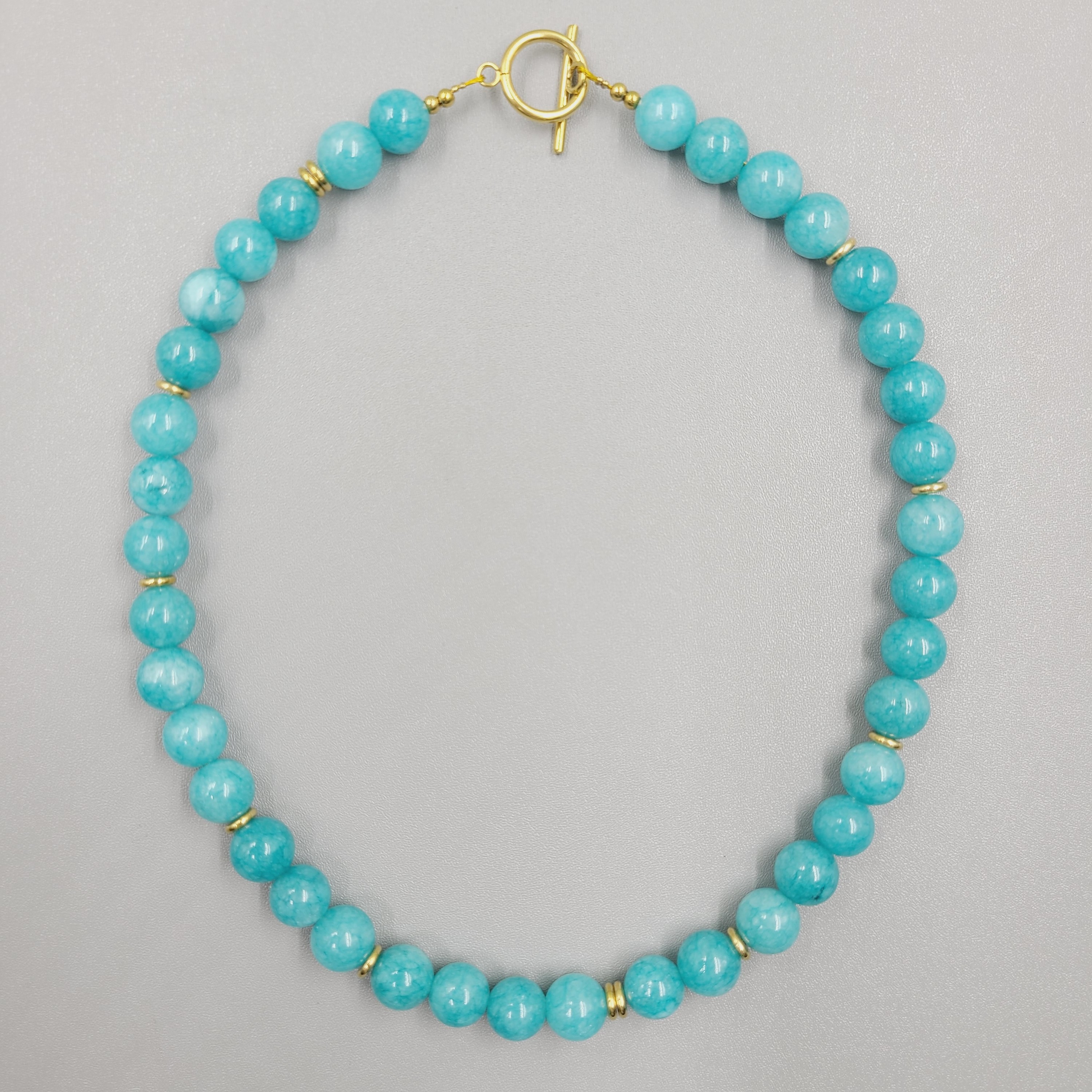 Collier en or et amazonite