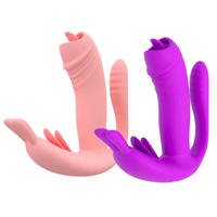 Leistungsstarker 10-Modus Fernbedienungs-3-in-1 Outdoor Tragbarer Mini Realistischer Erwachsenen-Paarvibrator für Frauen