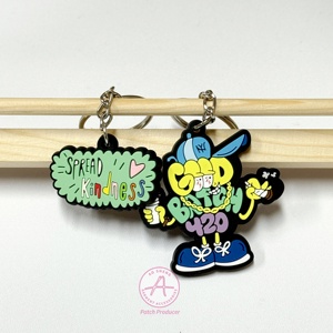 Nhà máy trực tiếp giá thấp PVC Keychain không thấm nước và bền <span class=keywords><strong>carton</strong></span> Anime nhân vật cao su Móc chìa khóa - Product Image 1