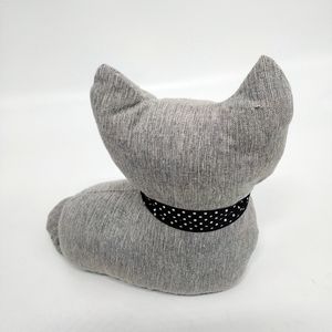 עיצוב הבית חמוד אפור בד חתול עיצוב דלת להפסיק ממולא חול תיק בעלי החיים דלת פקק - Product Image 4