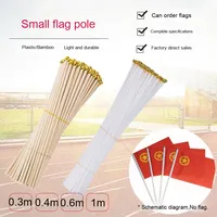 Vente en gros mini accessoire d'affichage 20/30/40/60cm mât de drapeau en plastique blanc et en bois pour drapeau bannière bâton agitant