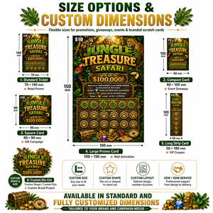 Billets de loterie à gratter personnalisés en gros, emballage en rouleau, règles de jeu gagnant, échantillon DIY, cartes-cadeaux promotionnelles - Product Image 2